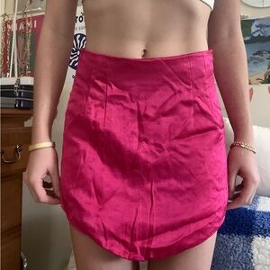 Pink silk ZARA skirt